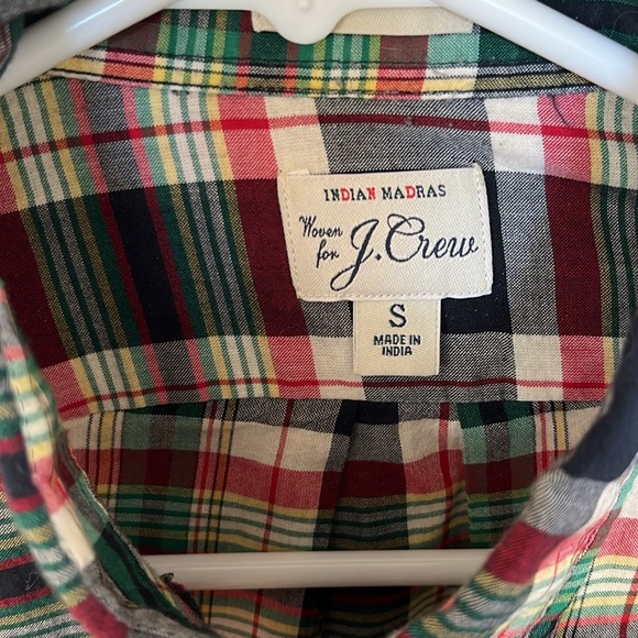 J crew men’s small Indian madras cotton button down shirt - Picture 2 of 4